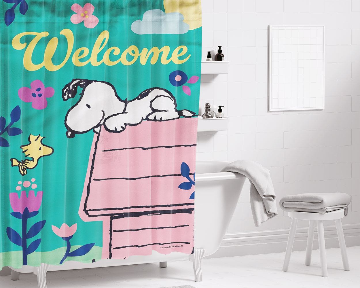 We Bare Bears Christmas Bathroom Shower Curtain Fabric Waterproof | 66 X 72 Inch