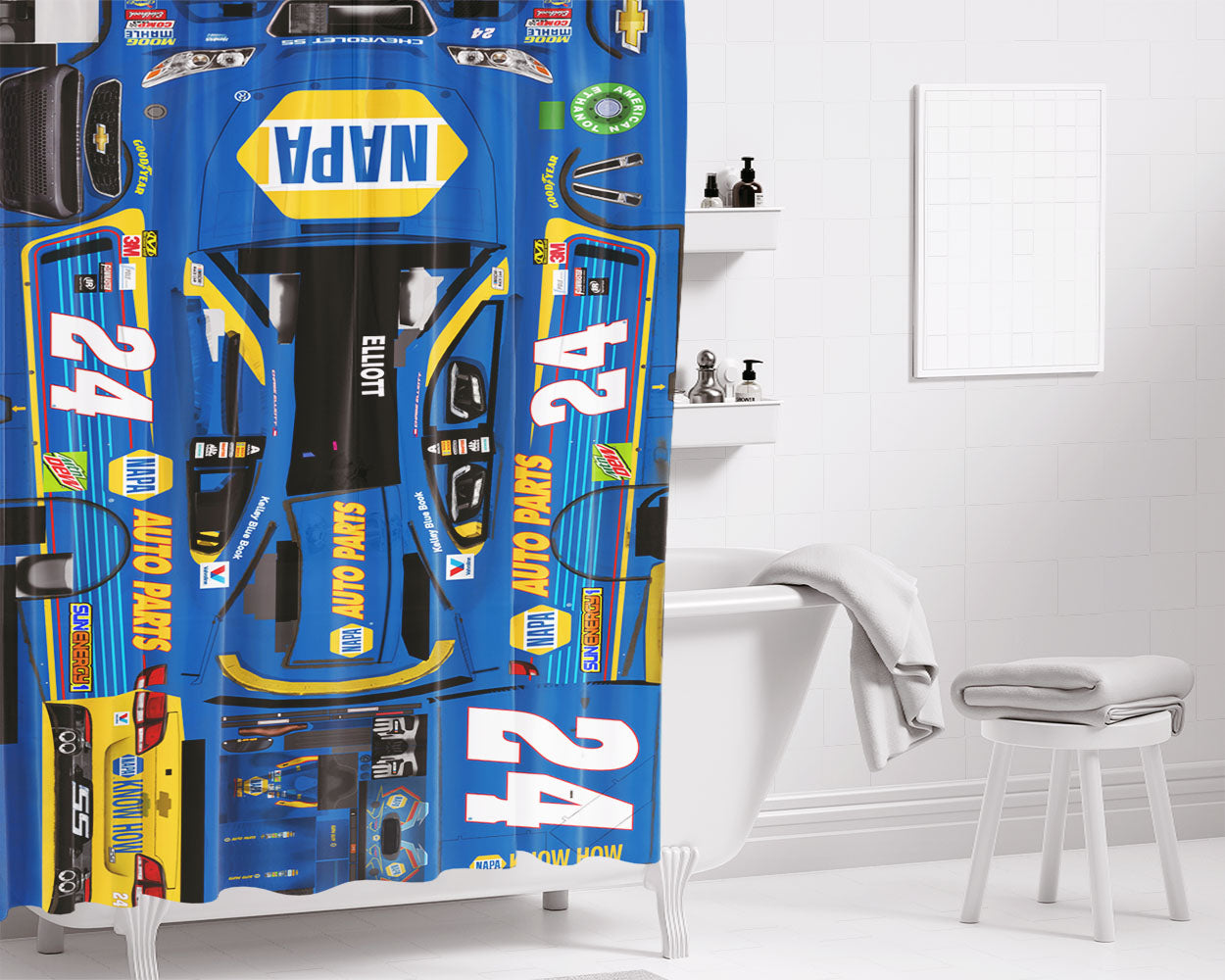 Chase Elliott'S Car Stikers Bathroom Shower Curtain Fabric Waterproof | 66 X 72 Inch