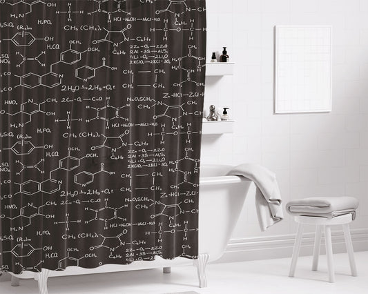 Chemistry Formula And Equation Bathroom Shower Curtain Fabric Waterproof | 66 X 72 Inch