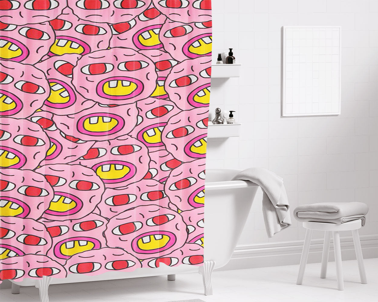 Cherry Bomb Cover Bathroom Shower Curtain Fabric Waterproof | 66 X 72 Inch