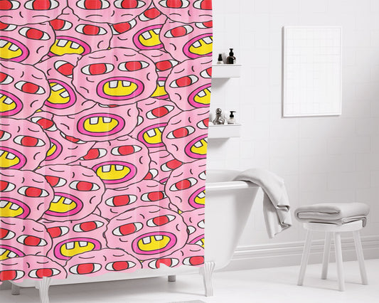 Cherry Bomb Cover Bathroom Shower Curtain Fabric Waterproof | 66 X 72 Inch