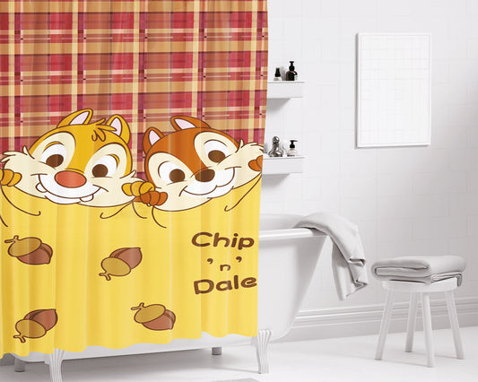 Chip N Dale Bathroom Shower Curtain Fabric Waterproof