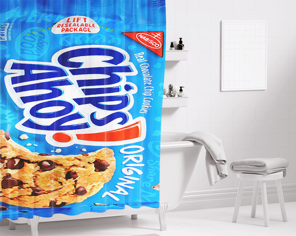 Chips Ahoy Original Bathroom Shower Curtain Fabric Waterproof | 66 X 72 Inch
