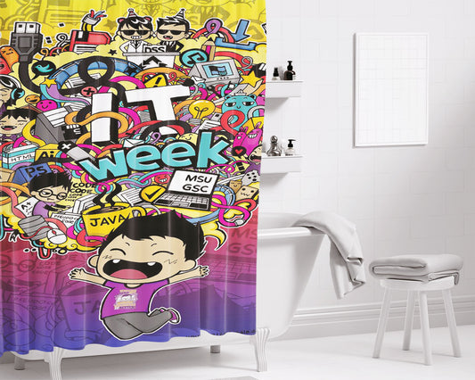 Coding Is My Life Bathroom Shower Curtain Fabric Waterproof