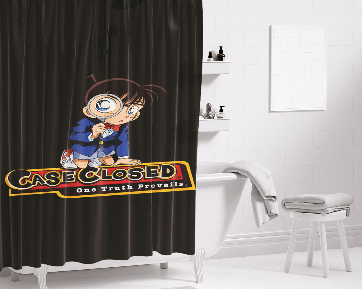 Conan Case Closed Bathroom Shower Curtain Fabric Waterproof | 66 X 72 Inch