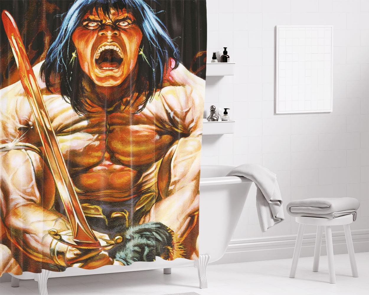 Conan The Barbarian Bathroom Shower Curtain Fabric Waterproof | 66 X 72 Inch