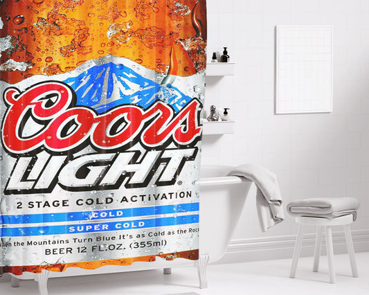 Coors Light Beer Cold Bathroom Shower Curtain Fabric Waterproof
