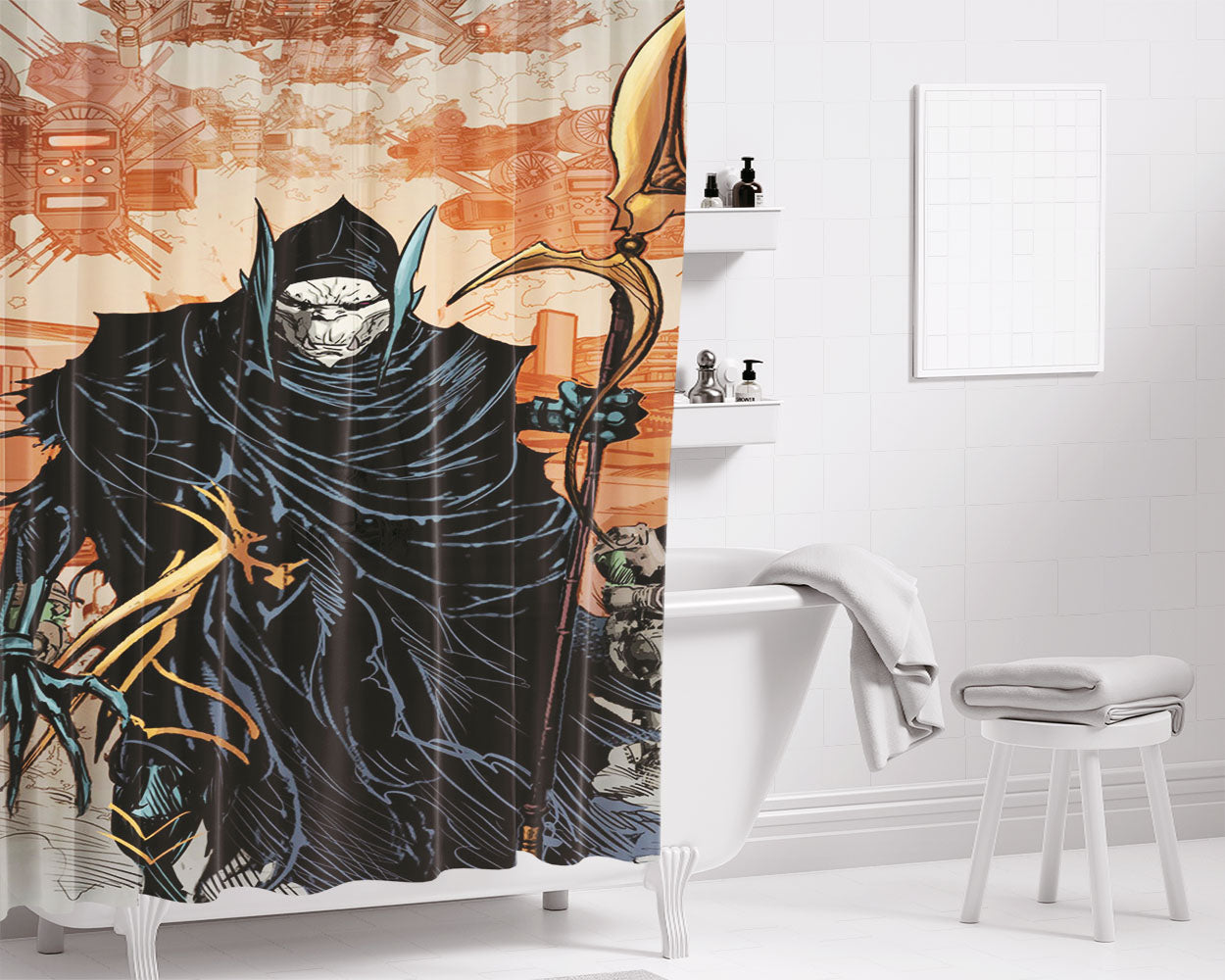 Corvus Glave Black Order Bathroom Shower Curtain Fabric Waterproof | 66 X 72 Inch