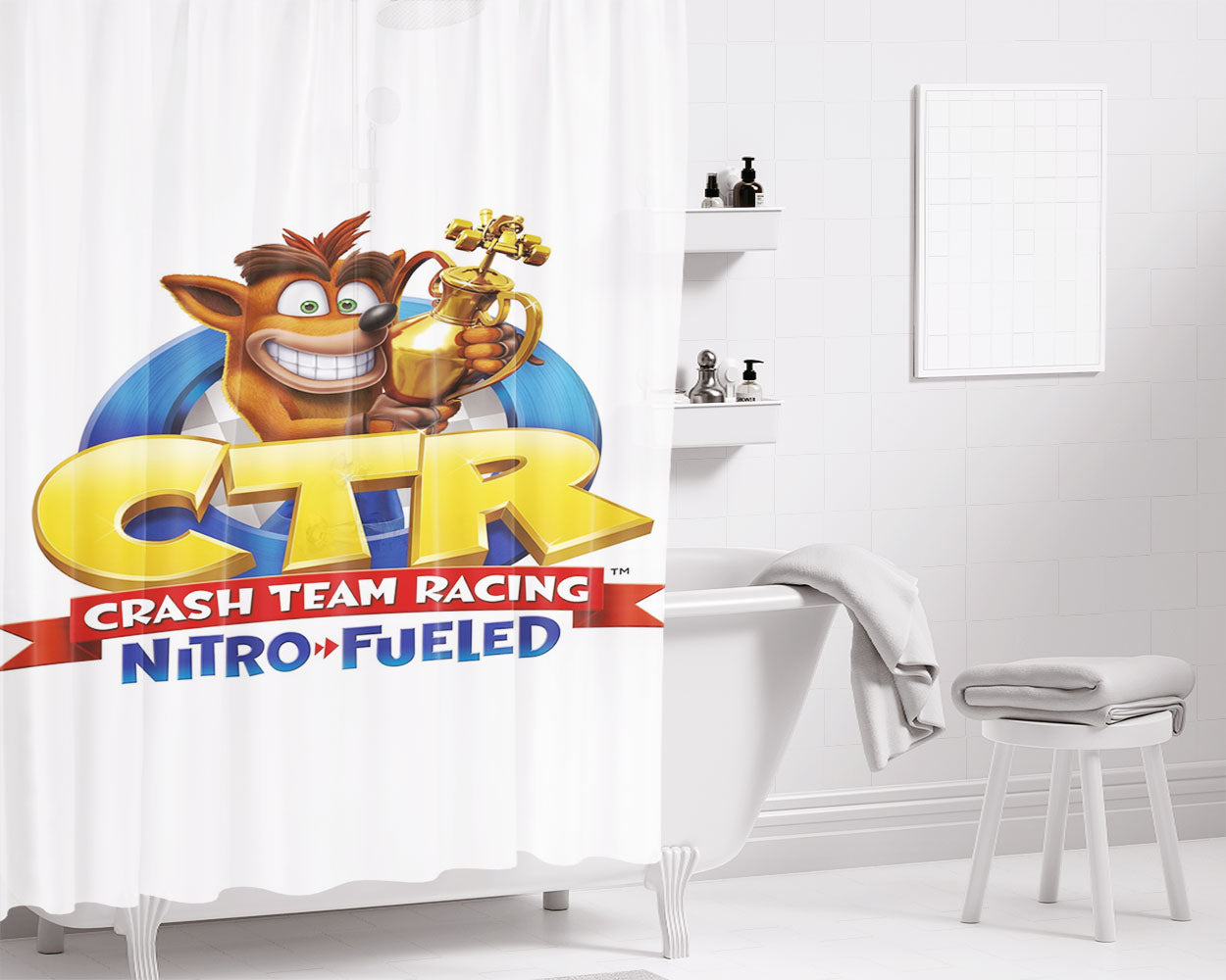 Ctr Nitro Fueled Bathroom Shower Curtain Fabric Waterproof | 66 X 72 Inch