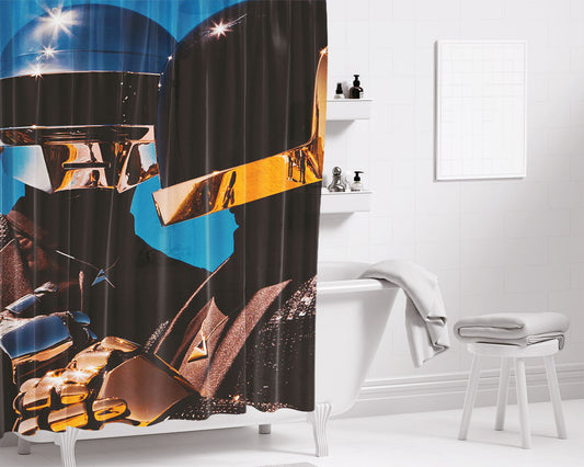 Daftpunk Blue Skyes Bathroom Shower Curtain Fabric Waterproof