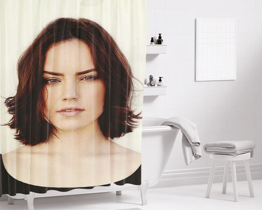 Daisy Ridley Bathroom Shower Curtain Fabric Waterproof