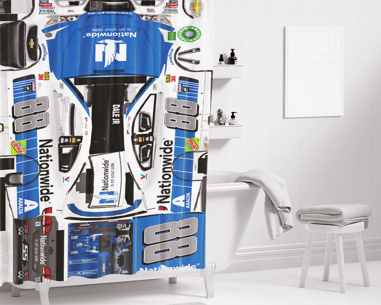 Dale Earnhardt Jr Bathroom Shower Curtain Fabric Waterproof | 66 X 72 Inch
