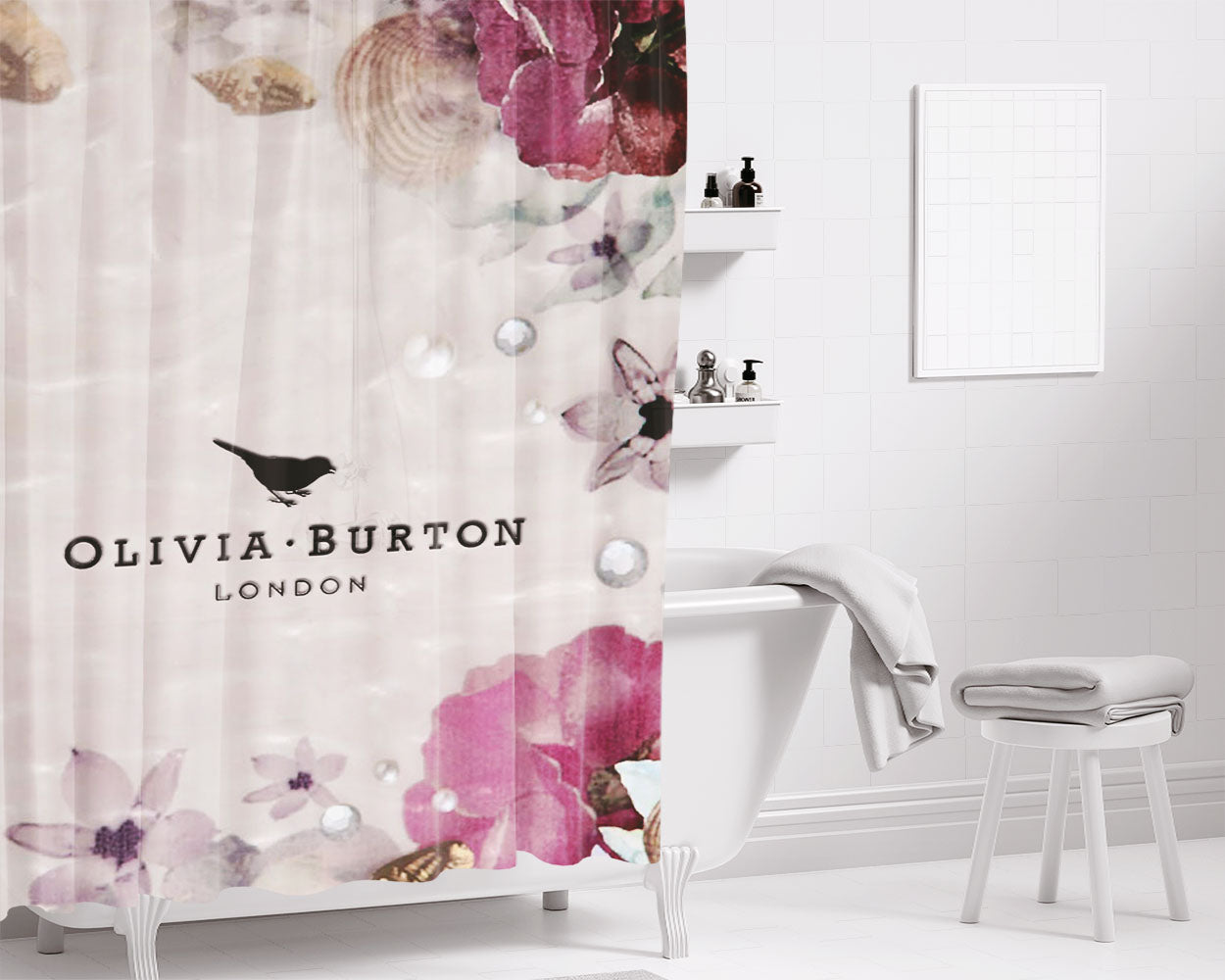 Oliver Heldens Bathroom Shower Curtain Fabric Waterproof | 66 X 72 Inch