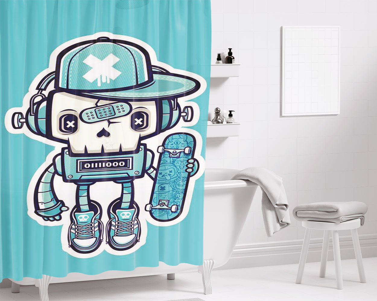 Olyver Sykes Bathroom Shower Curtain Fabric Waterproof | 66 X 72 Inch