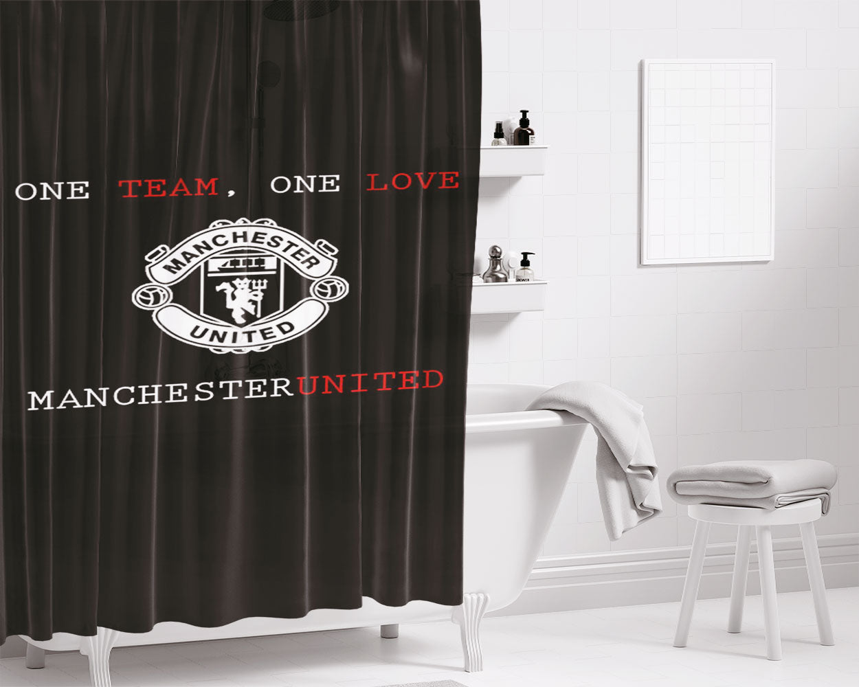 One Punch On Fire Bathroom Shower Curtain Fabric Waterproof | 66 X 72 Inch