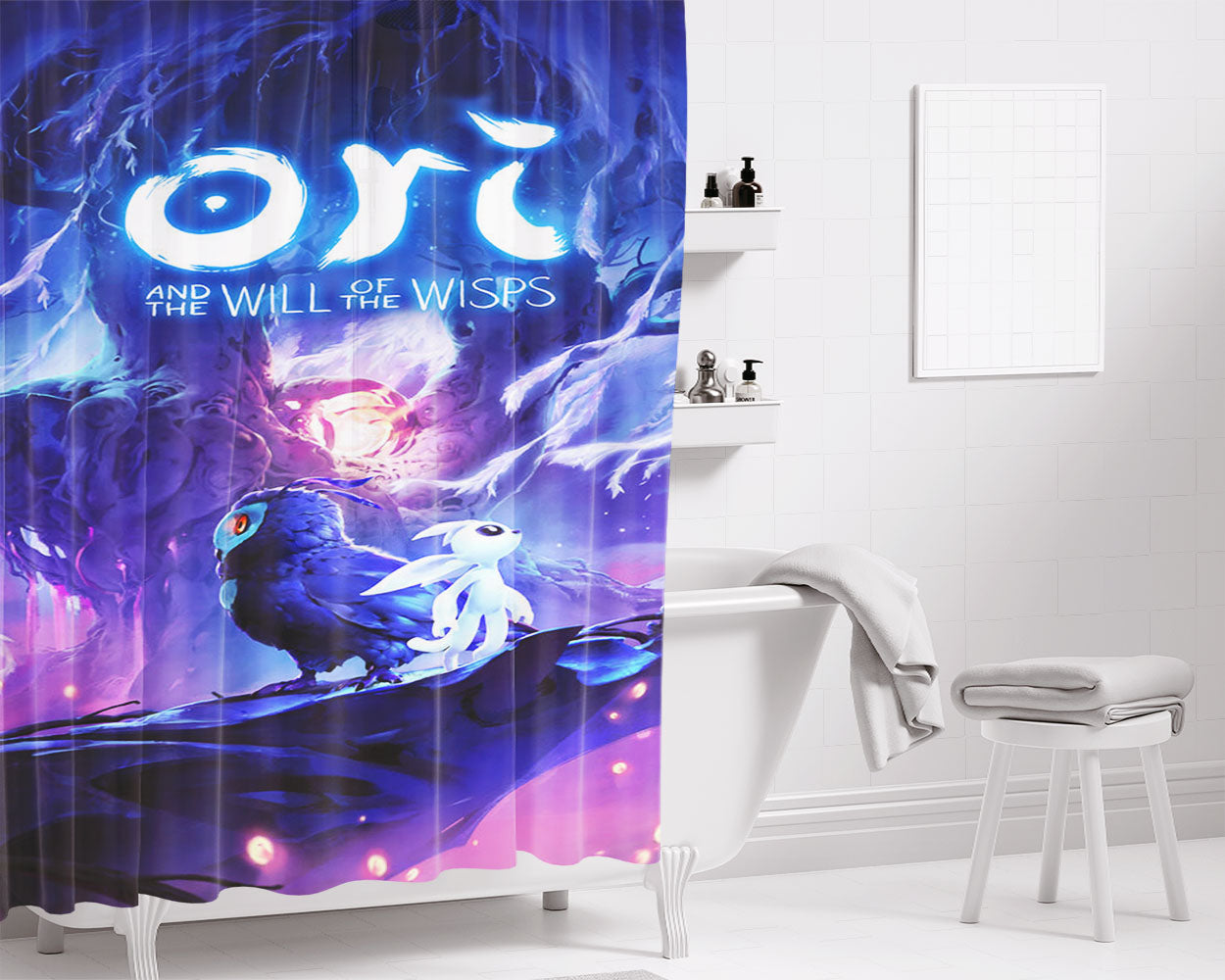 Ori And The Will Of The Wisps Wallpaper Bathroom Shower Curtain Fabric Waterproof | 66 X 72 Inch