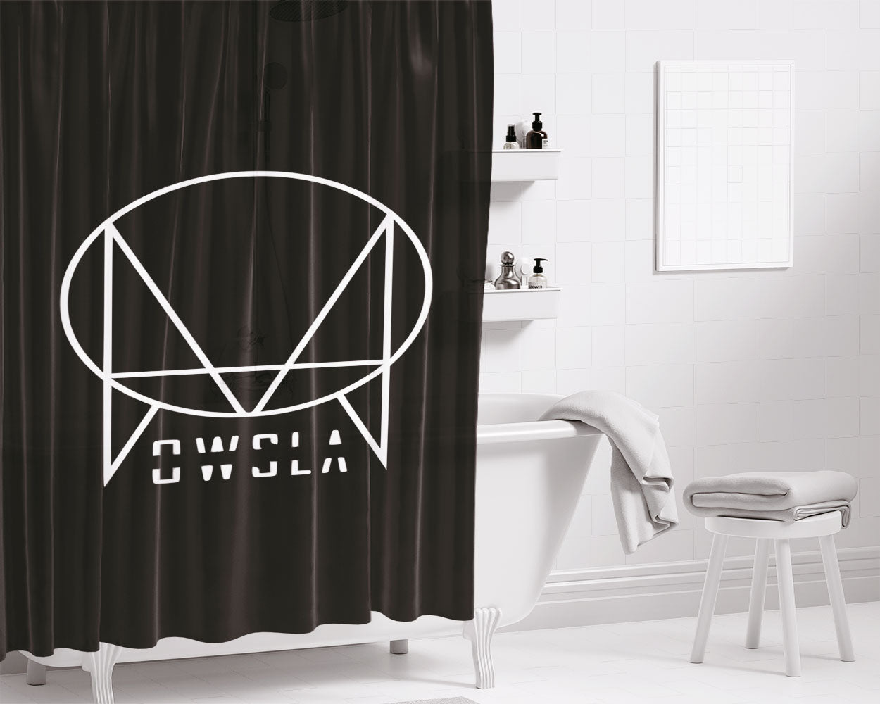 Owsla Logo Bathroom Shower Curtain Fabric Waterproof | 66 X 72 Inch