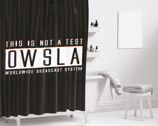 Owsla Worldwide Broadcast System Bathroom Shower Curtain Fabric Waterproof