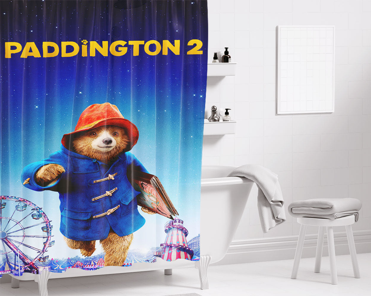 Paddington 2 Poster Bathroom Shower Curtain Fabric Waterproof | 66 X 72 Inch