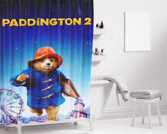 Paddington 2 Poster Bathroom Shower Curtain Fabric Waterproof