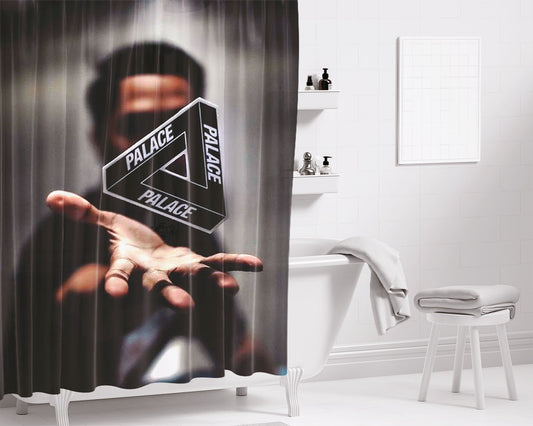 Palace 3M Tshirt White Bathroom Shower Curtain Fabric Waterproof