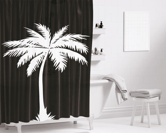Palm Tree Bathroom Shower Curtain Fabric Waterproof