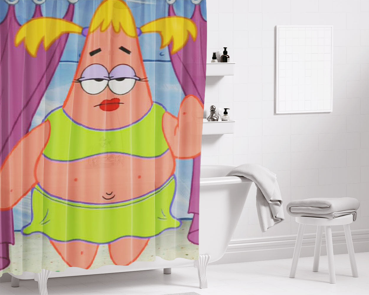 Patricia Star Bathroom Shower Curtain Fabric Waterproof | 66 X 72 Inch