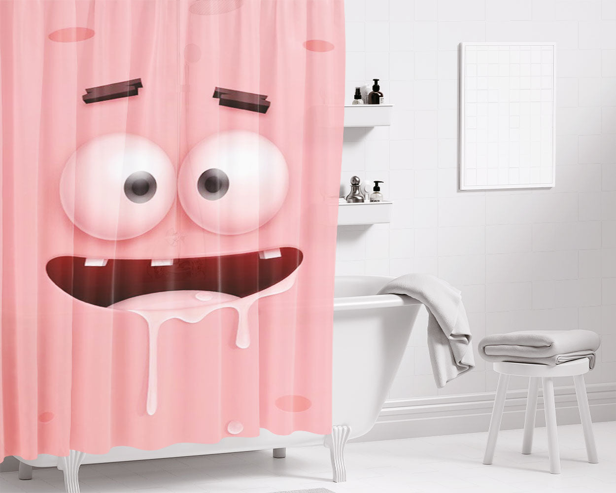 Patrick 3D Bathroom Shower Curtain Fabric Waterproof | 66 X 72 Inch