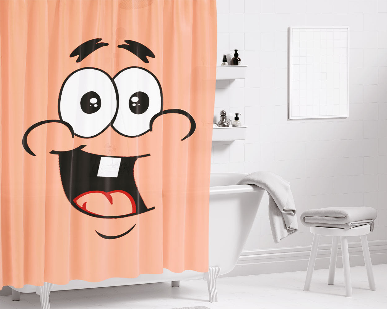 Patrik Karakter Bathroom Shower Curtain Fabric Waterproof | 66 X 72 Inch