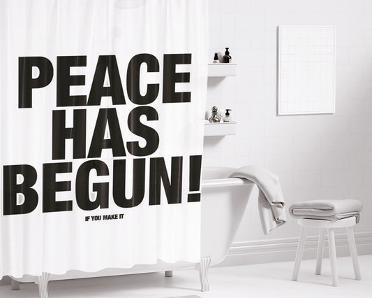 Peace Has Begun Bathroom Shower Curtain Fabric Waterproof