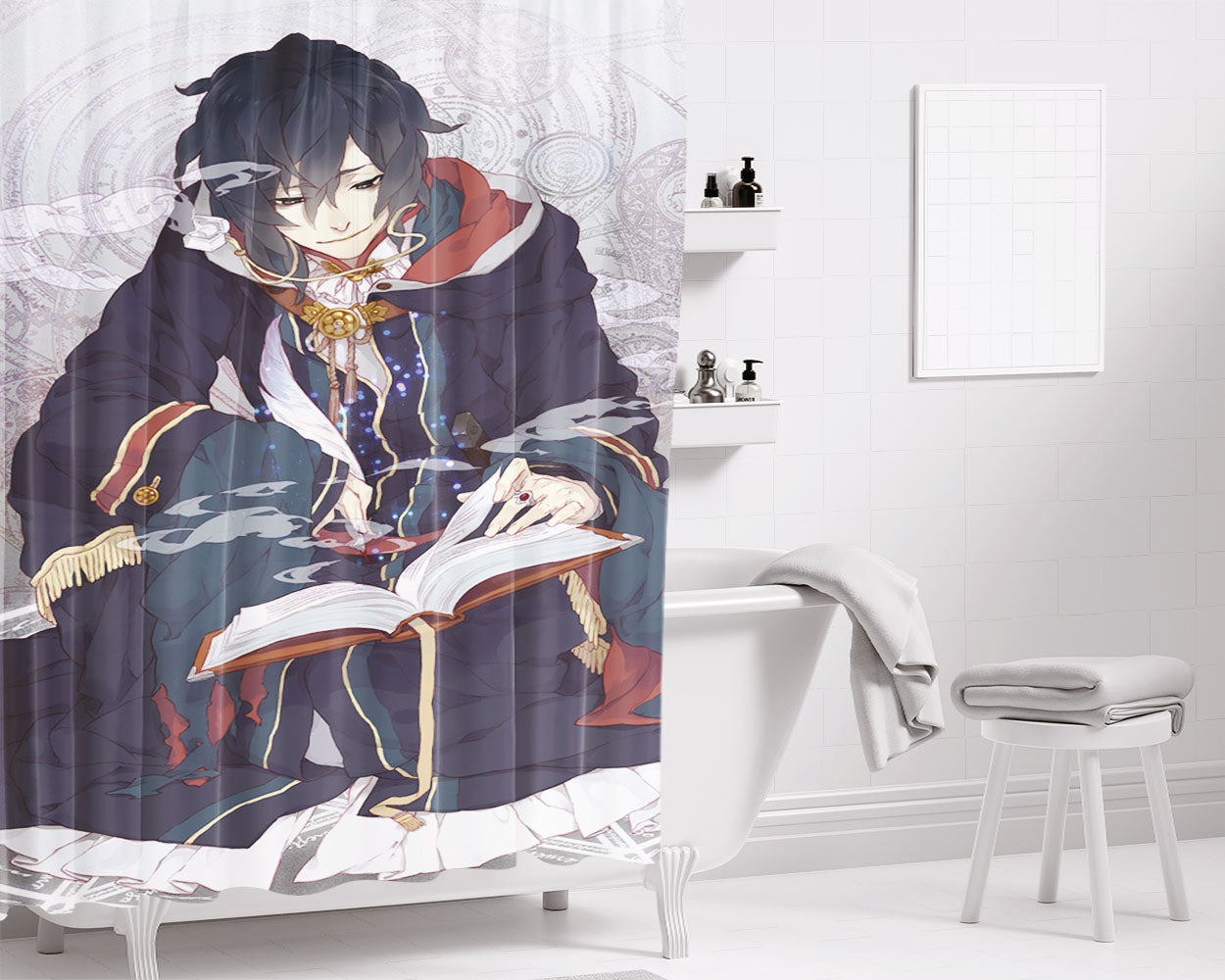 Pengruoxi Spellbook Bathroom Shower Curtain Fabric Waterproof | 66 X 72 Inch