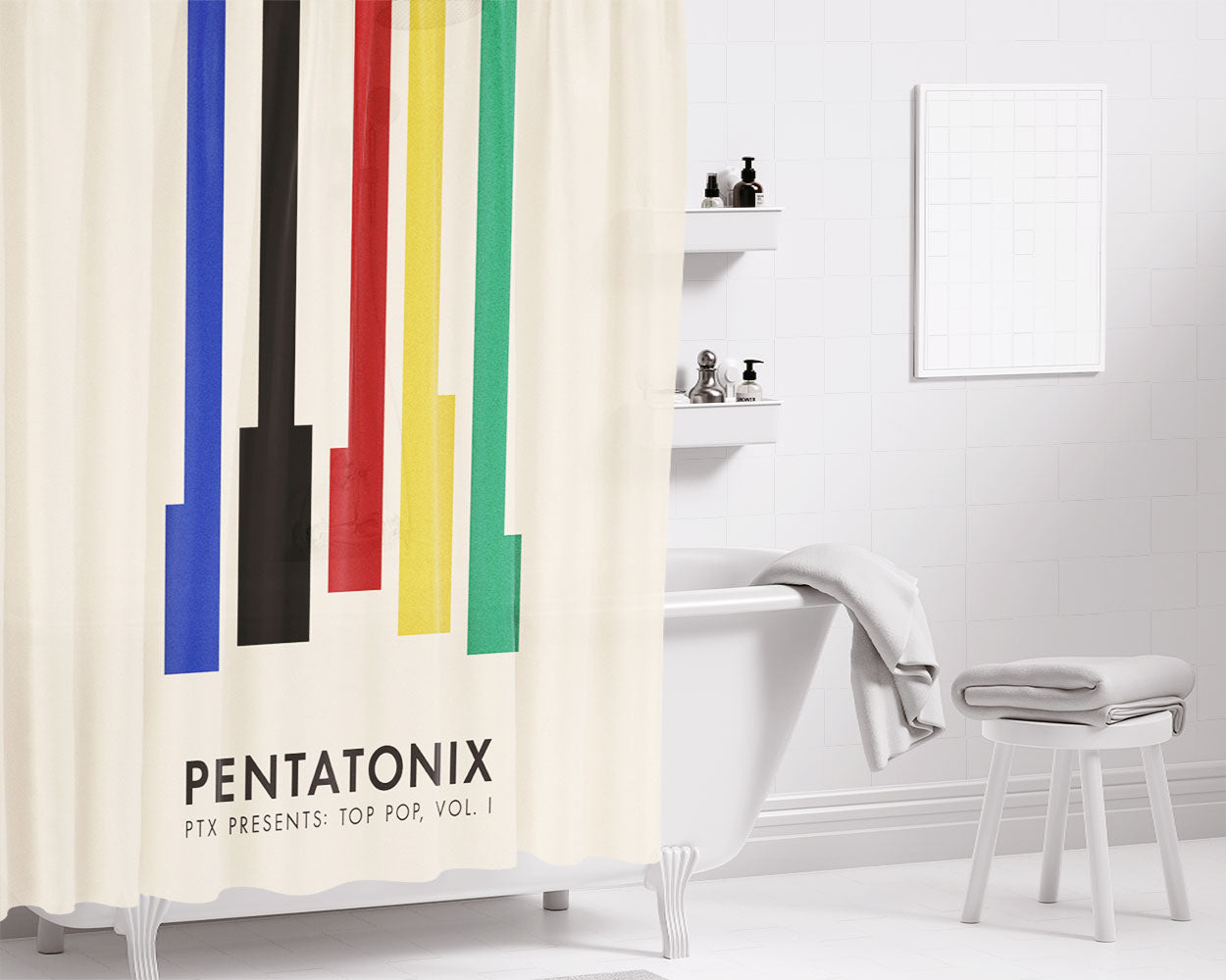 Pentatonix Ptx Presents Top Pop Vol 1 Bathroom Shower Curtain Fabric Waterproof | 66 X 72 Inch