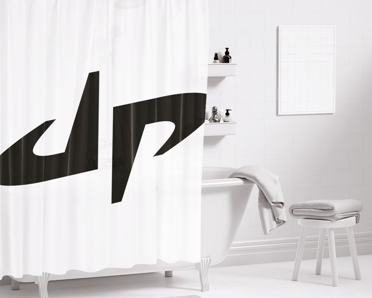 Perfect Dude Logoo Bathroom Shower Curtain Fabric Waterproof | 66 X 72 Inch