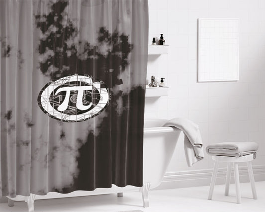 Pi Day Black White Wallpaper Bathroom Shower Curtain Fabric Waterproof