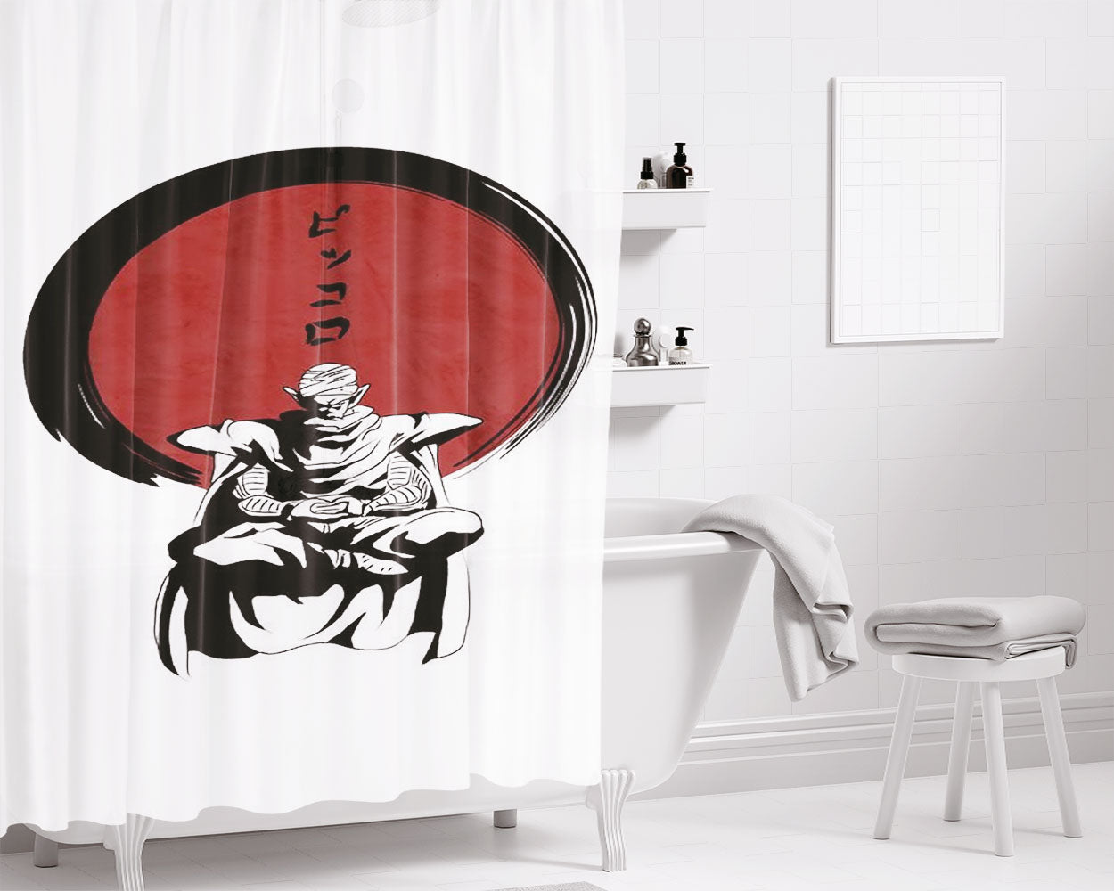 Piccolo Dbz Bathroom Shower Curtain Fabric Waterproof | 66 X 72 Inch