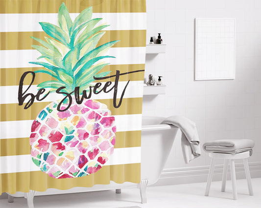 Pineapple Be Sweet August Bathroom Shower Curtain Fabric Waterproof