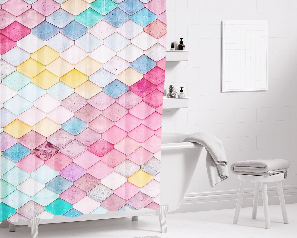 Pinterest Bathroom Shower Curtain Fabric Waterproof | 66 X 72 Inch
