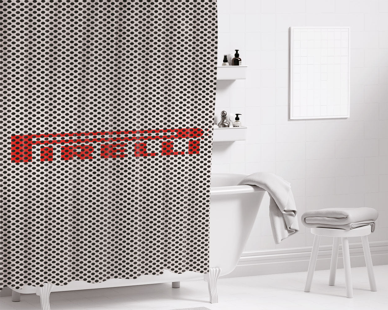 Pirelli Carbon Fiber Metal Bathroom Shower Curtain Fabric Waterproof | 66 X 72 Inch