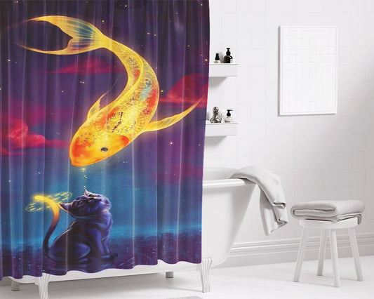 Pisces Bathroom Shower Curtain Fabric Waterproof