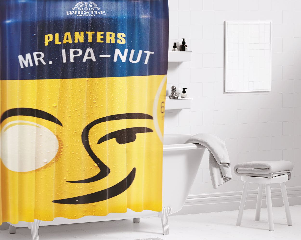 Planters Mr Ipa-Nut Peanut Drink Ca Bathroom Shower Curtain Fabric Waterproof | 66 X 72 Inch