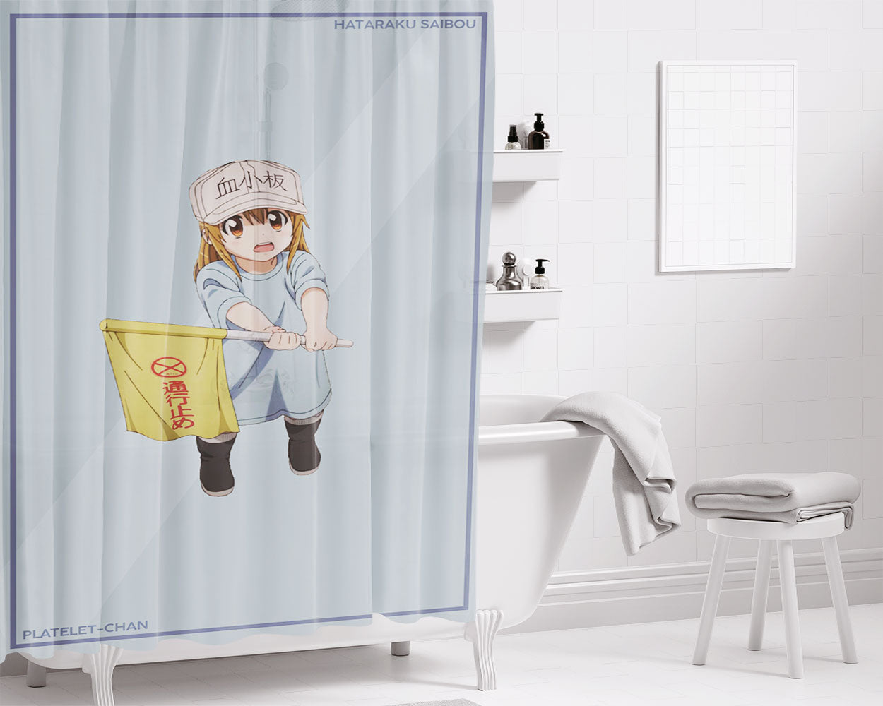 Platelet Bathroom Shower Curtain Fabric Waterproof | 66 X 72 Inch
