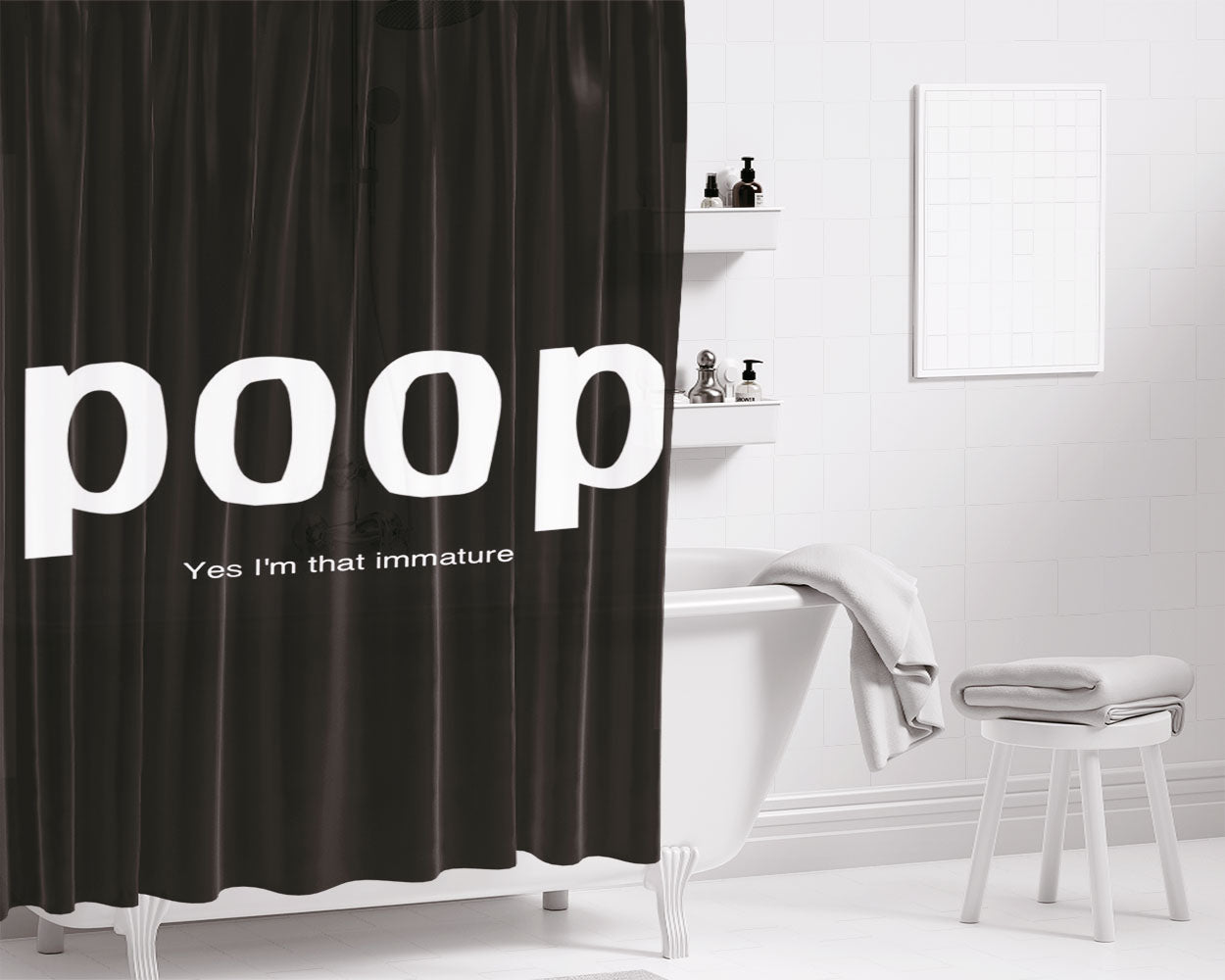 Poop Bathroom Shower Curtain Fabric Waterproof | 66 X 72 Inch