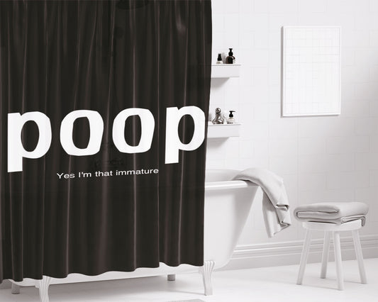 Poop Bathroom Shower Curtain Fabric Waterproof