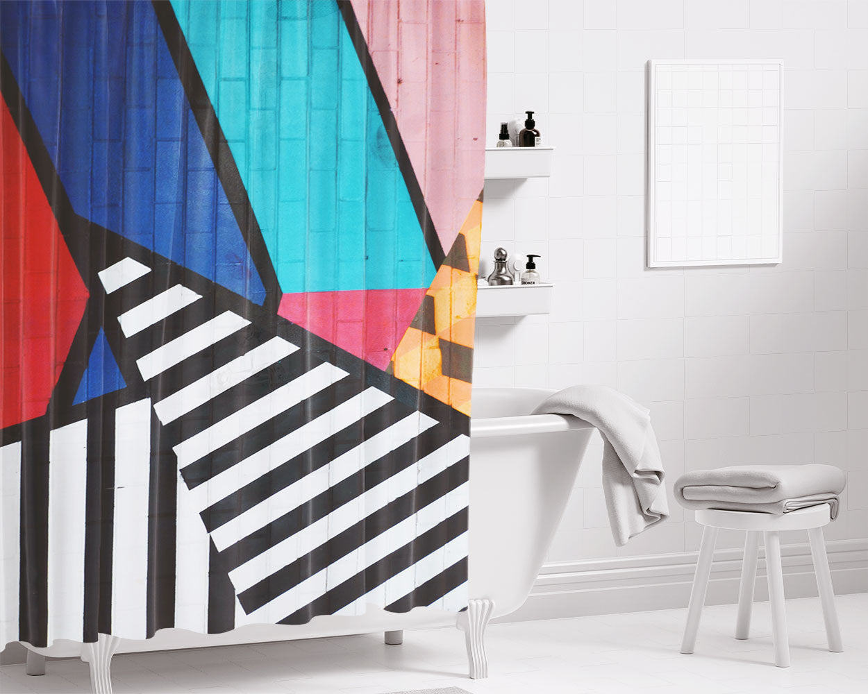 Pop Art Gravity August Bathroom Shower Curtain Fabric Waterproof | 66 X 72 Inch