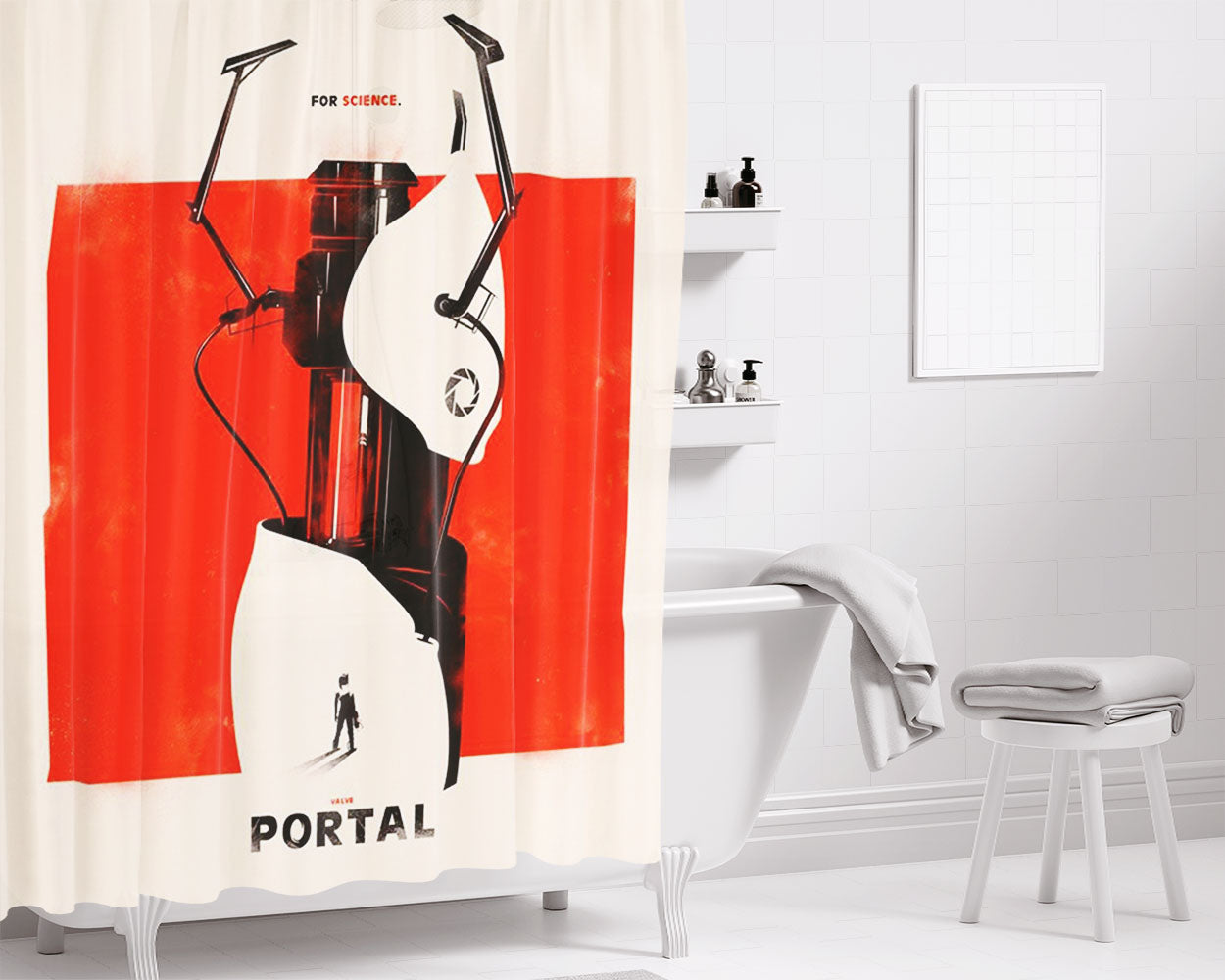 Portal For Science Bathroom Shower Curtain Fabric Waterproof | 66 X 72 Inch