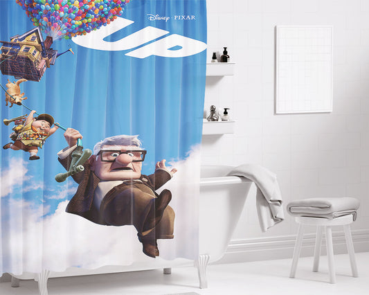 Poster Up Bathroom Shower Curtain Fabric Waterproof