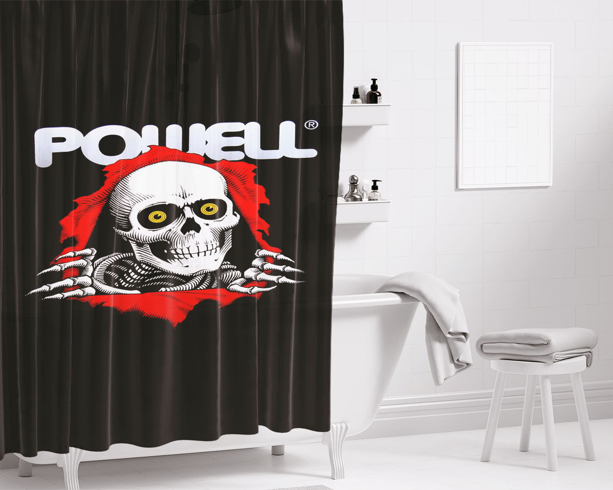 Powell Peralta Ripper Nature Bathroom Shower Curtain Fabric Waterproof | 66 X 72 Inch