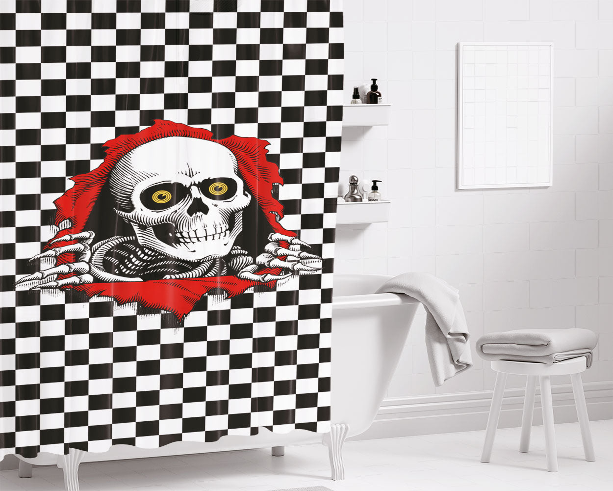Powell Peralta Ripper Bathroom Shower Curtain Fabric Waterproof | 66 X 72 Inch