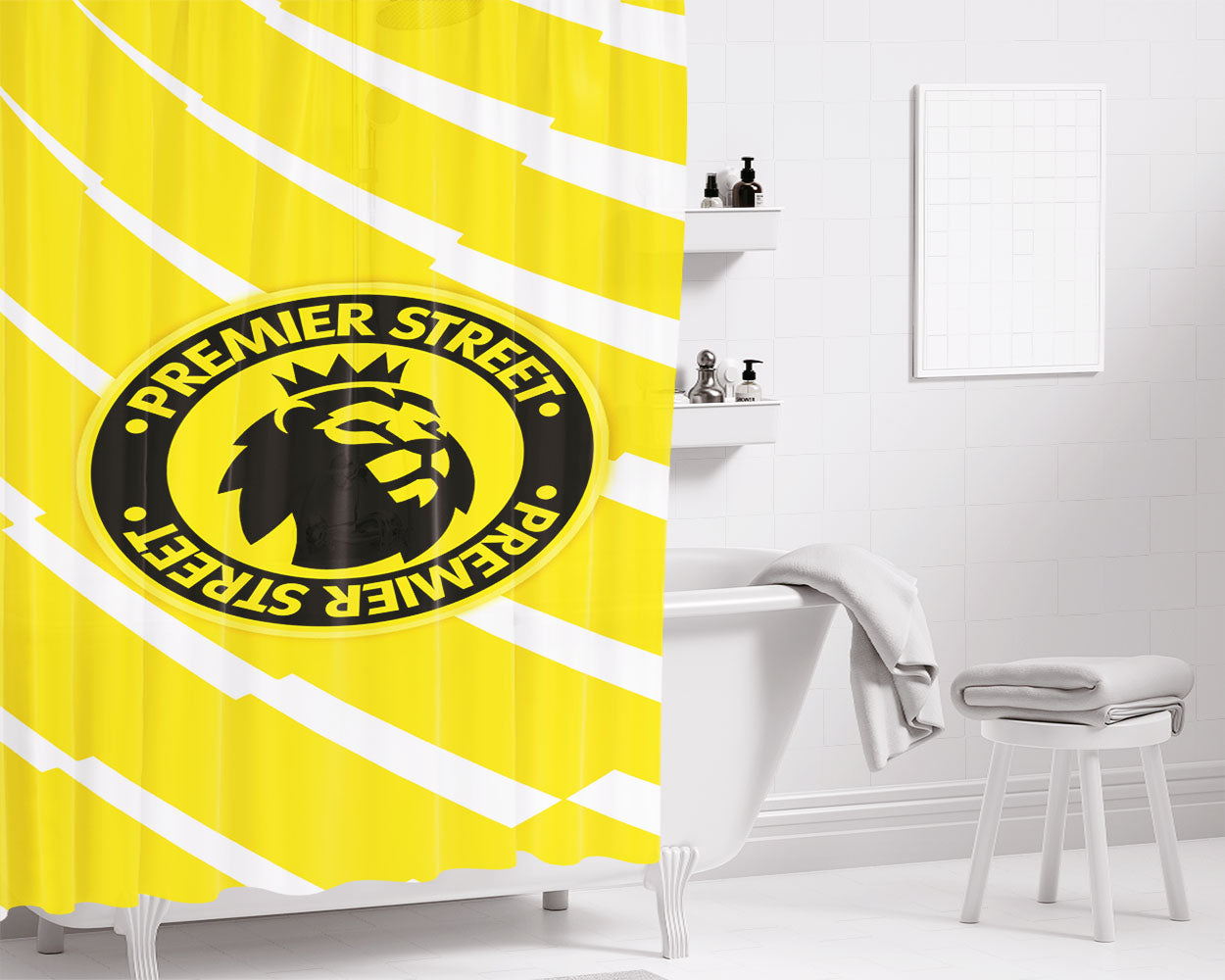 Premier League Premier Street Bathroom Shower Curtain Fabric Waterproof | 66 X 72 Inch