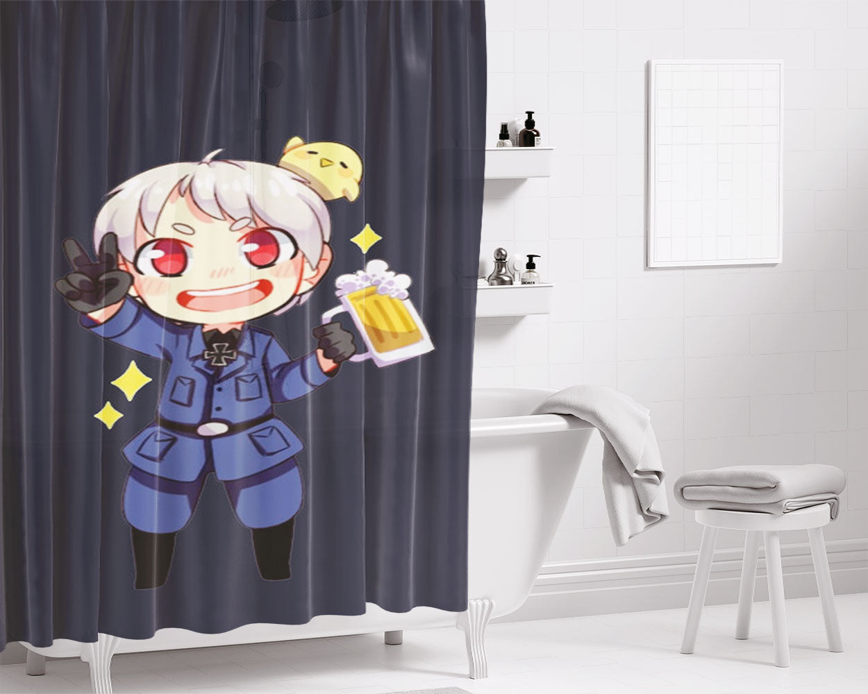 Prussia Hetalia Bathroom Shower Curtain Fabric Waterproof | 66 X 72 Inch